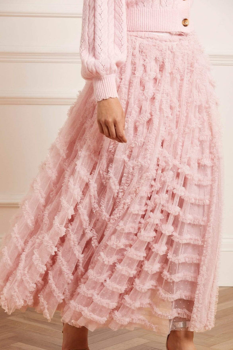 Florence Ruffle Ankle Skirt – Pink ...